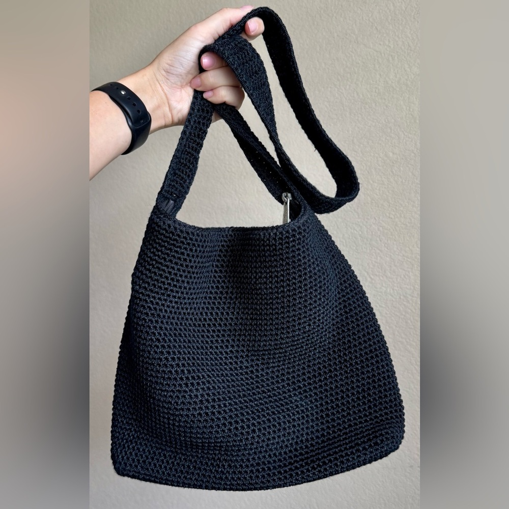 The Sak Solid Black Woven Shoulder Bag Purse